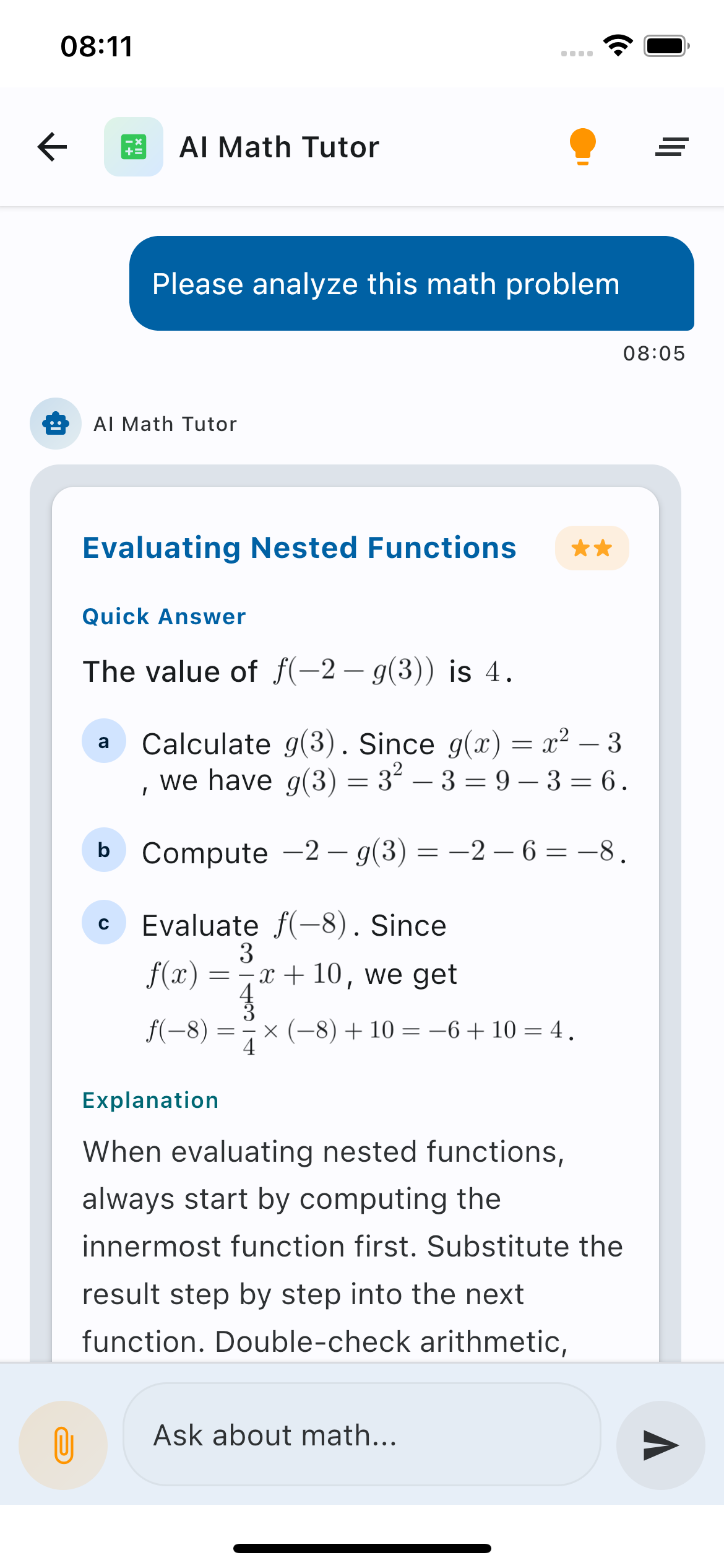 Math Helper App Screenshot